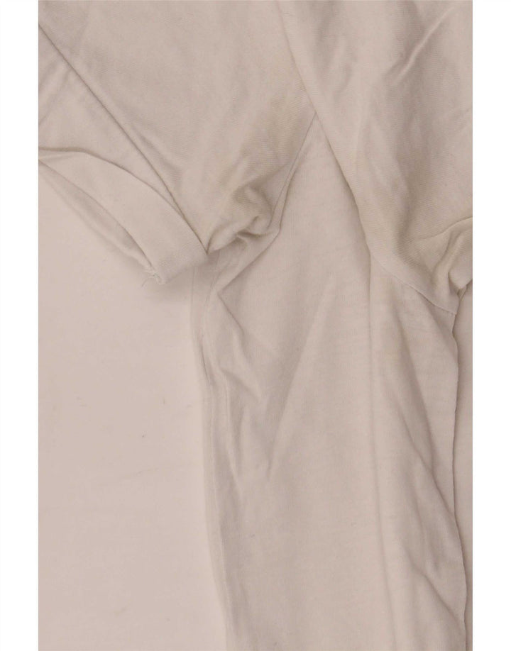 Tommy Hilfiger Damen Grafik-T-Shirt-Oberteil UK 14 Mittelweiß