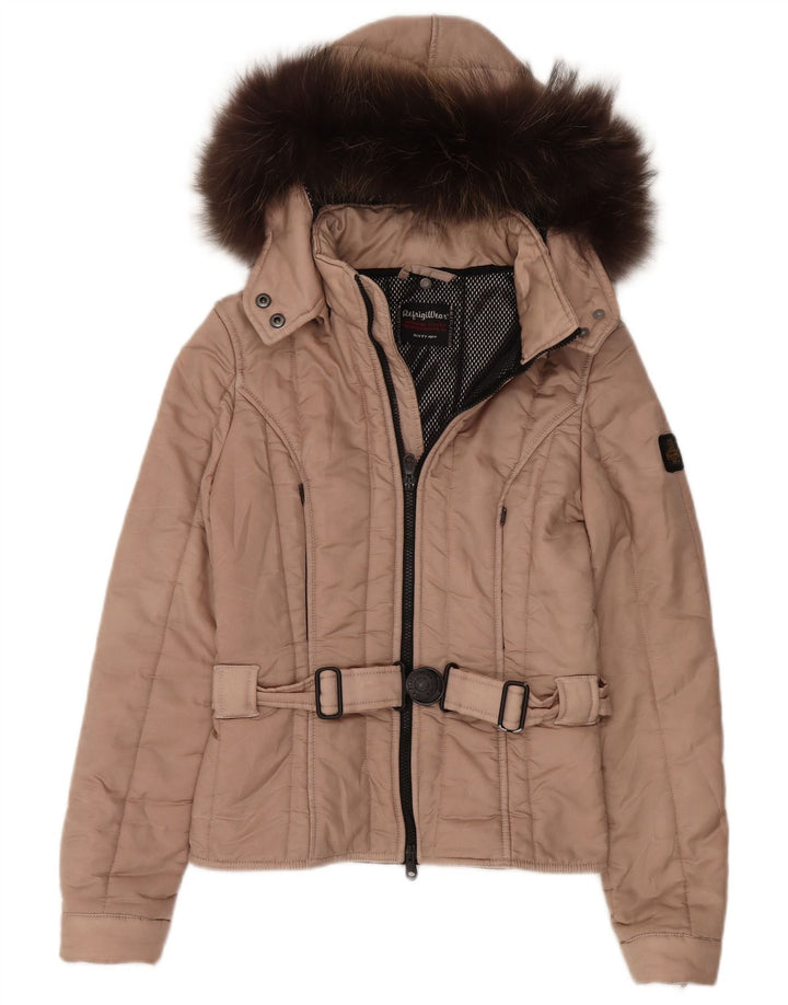 Refrigiwear Wattierte Damenjacke mit Kapuze, UK 10, Small, Beige, Polyamid
