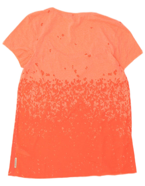 Maison Scotch Damen T-Shirt Top UK 10 Small Orange Baumwolle