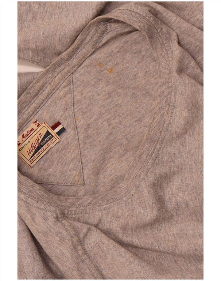 TOMMY HILFIGER Herren Heritage Graphic Top Langarm mittelgraue Baumwolle