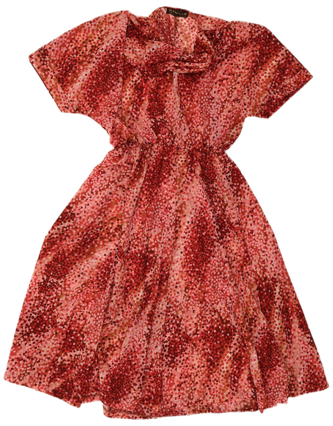 Vintage Damen A-Linie Kleid IT 50 XL Burgund gefleckt