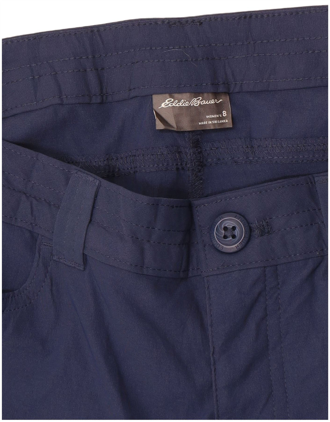 EDDIE BAUER Damen gerade Caprihose US 8 Medium W32 L20 Marineblau
