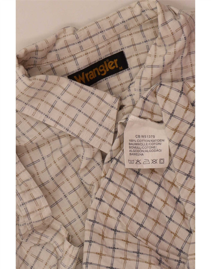 Wrangler Herren-Hemd, kurzärmelig, reguläre Passform, mittelweiß, kariert, Baumwolle