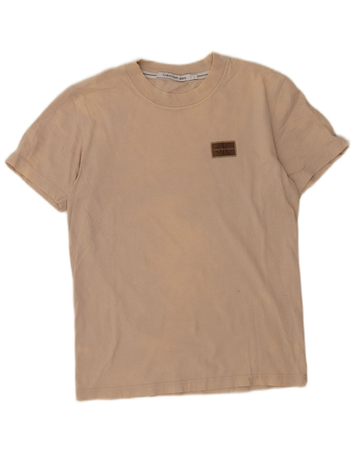 Calvin Klein Jeans Herren T-Shirt Top Small Beige