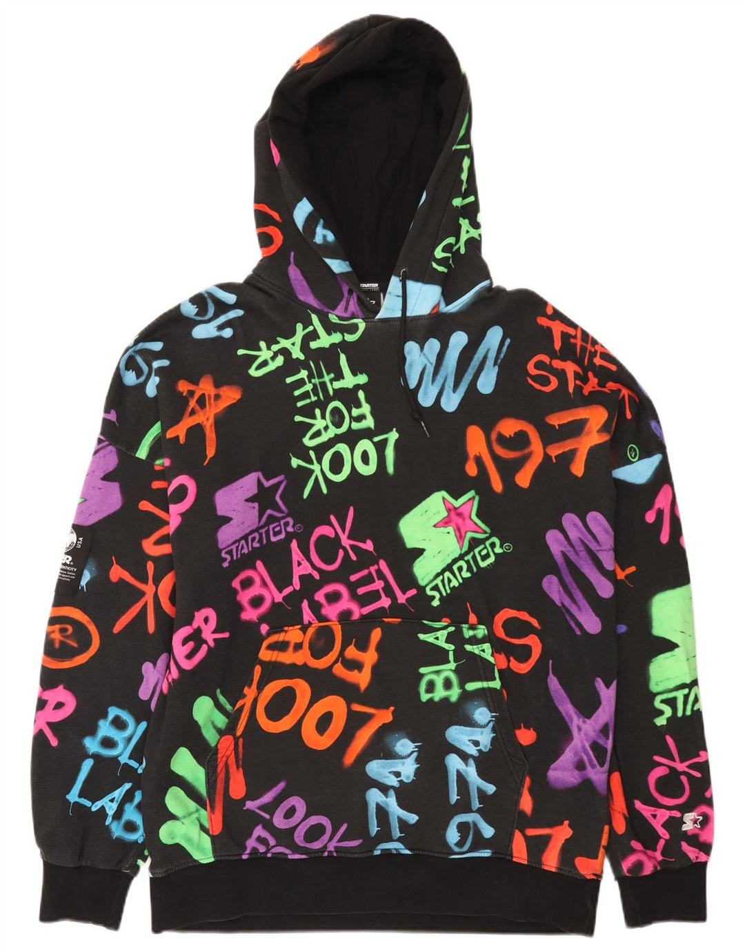 Starter Herren-Kapuzenpullover mit Grafik, mittelgroß, mehrfarbig, Baumwolle