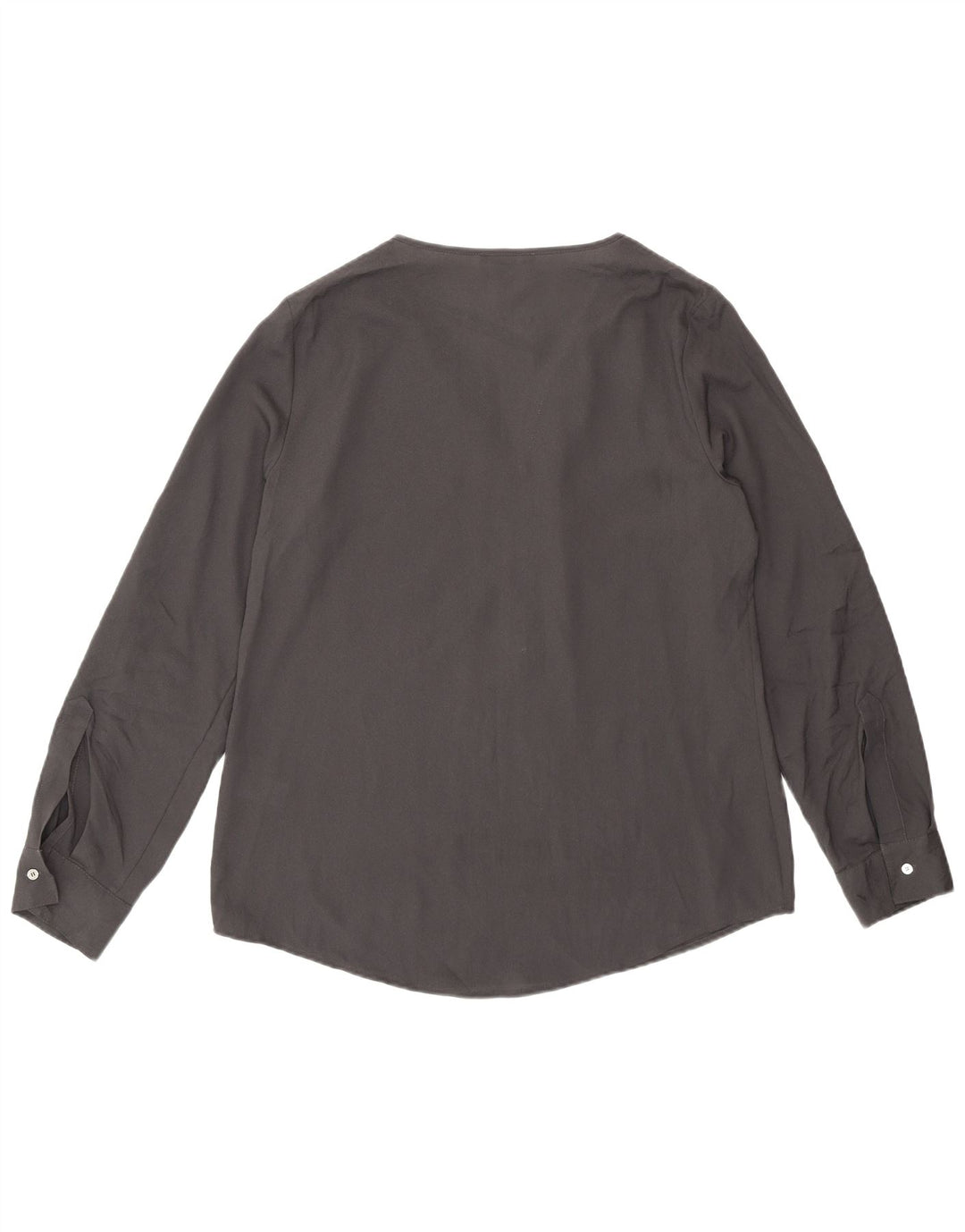 Calvin Klein Damen Langarm-Blusenoberteil UK 14 Mittelgraues Polyester