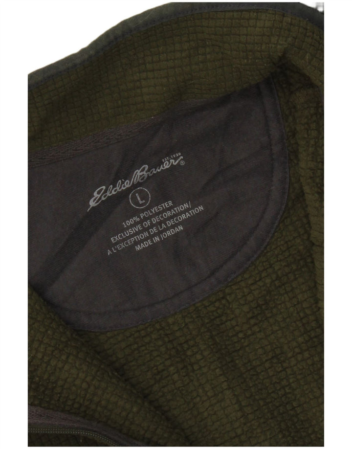 Eddie Bauer Herren-Fleecepullover mit Reißverschluss am Hals, großes grünes Polyester