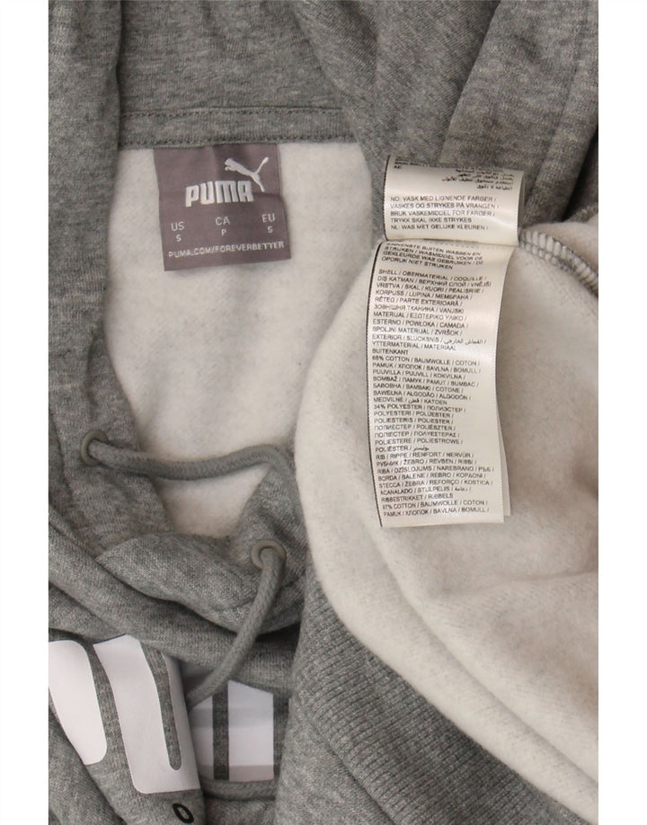 Puma Herren Graphic Hoodie Pullover Kleine graue Baumwolle