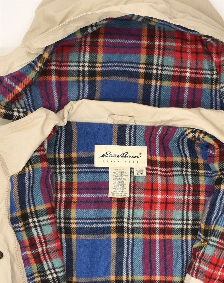 EDDIE BAUER Womens Hooded Windbreaker Jacket UK 14 Medium Beige Polyester | Vintage Eddie Bauer | Thrift | Second-Hand Eddie Bauer | Used Clothing | Messina Hembry 