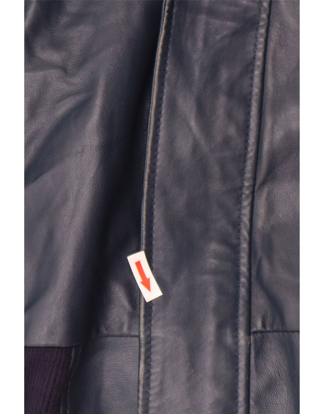 VINTAGE Damen-Lederjacke mit Kapuze, UK 14, großes marineblaues Leder