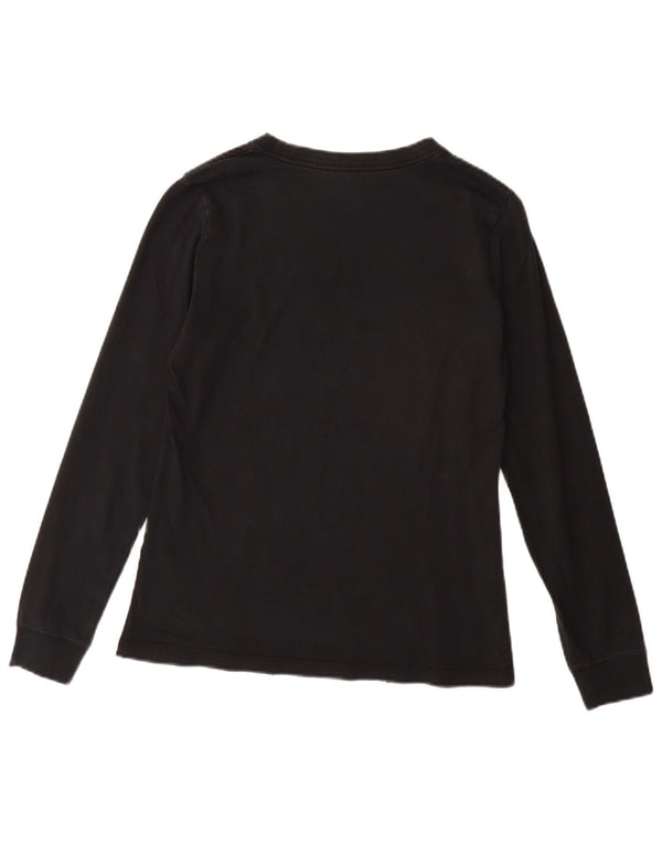 NIKE Damen Graphic Top Langarm UK 10 Small Schwarz