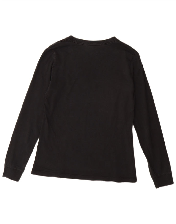 NIKE Damen Graphic Top Langarm UK 10 Small Schwarz