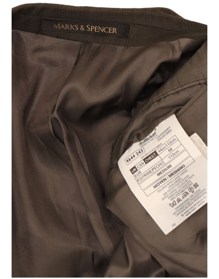 Marks & Spencer Herren-Blazer, zweireihig, Gr. 44, XL, grün kariert