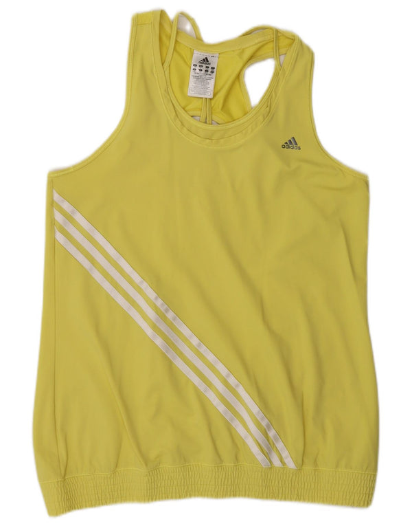 Adidas Damen Climacool Weste Top UK 16/18 Large Gelb Polyamid