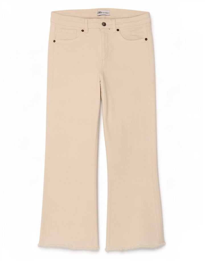 Zara Damen-Cropped-Jeans, EU 40, M, W30, L23, Weiß