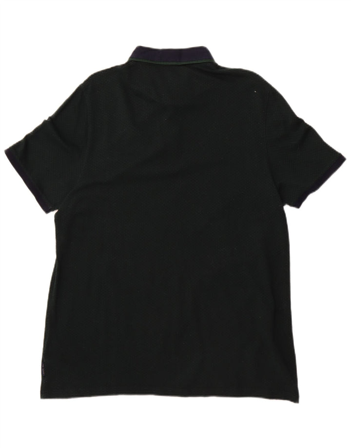 Ted Baker Herren-Poloshirt, Größe 6 2XL, grüne Argyle/Diamant-Baumwolle