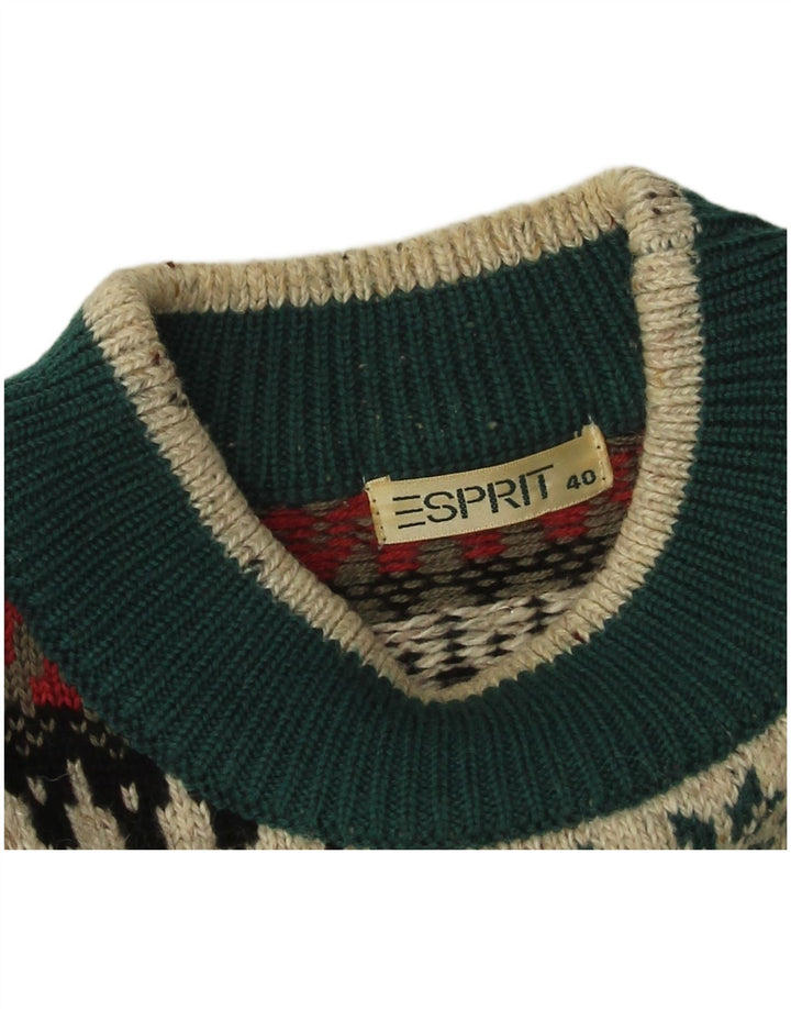 Esprit Damen-Pullover mit Rundhalsausschnitt, EU 40, mittelmehrfarbig, Fair Isle