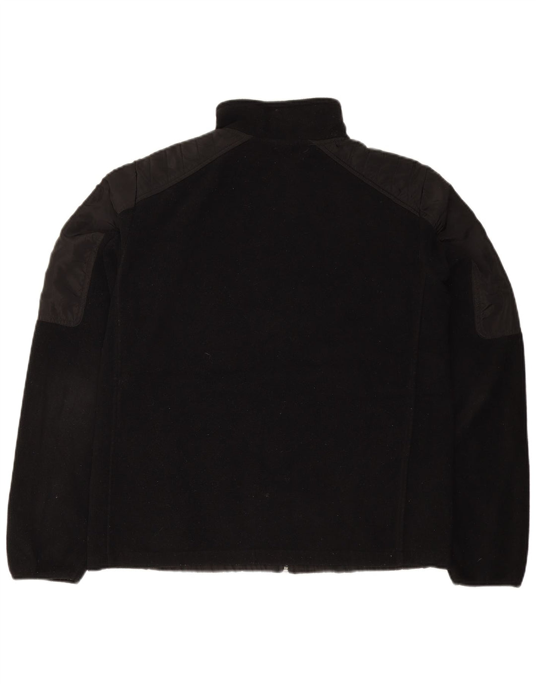 CALVIN KLEIN Womens Graphic Fleece Jacket UK 14 Medium Black Polyester