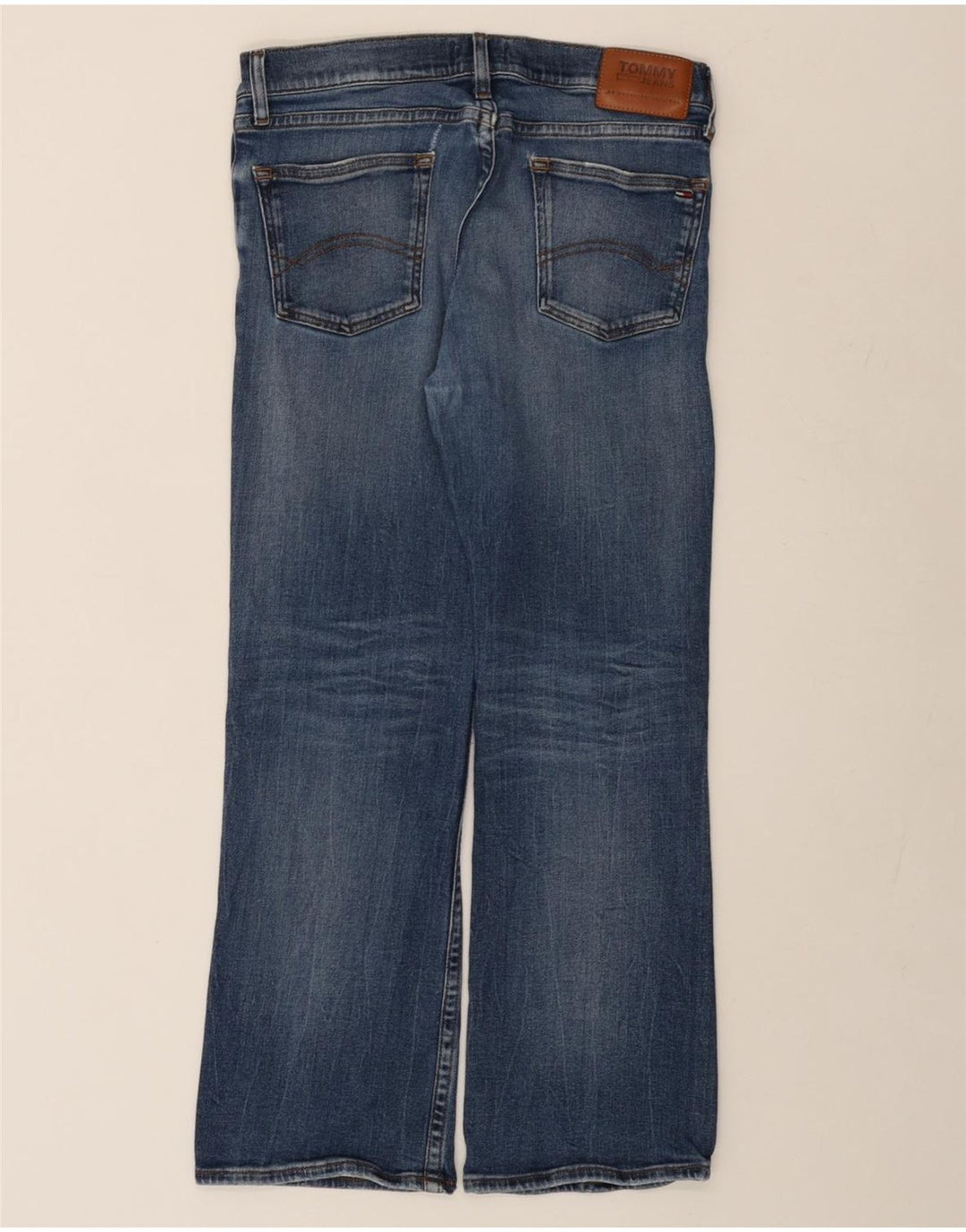 TOMMY HILFIGER Herren Bootcut Jeans W32 L30 Blaue Baumwolle