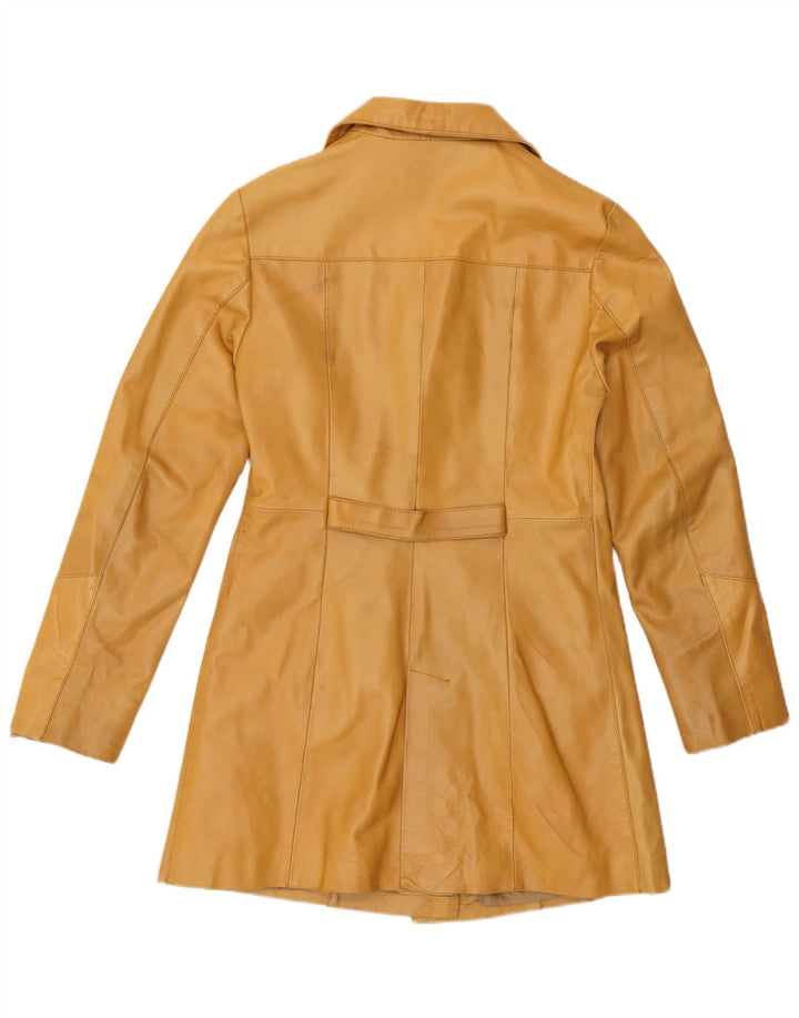 Terranova Damen Ledermantel UK 10 Small Beige Leder