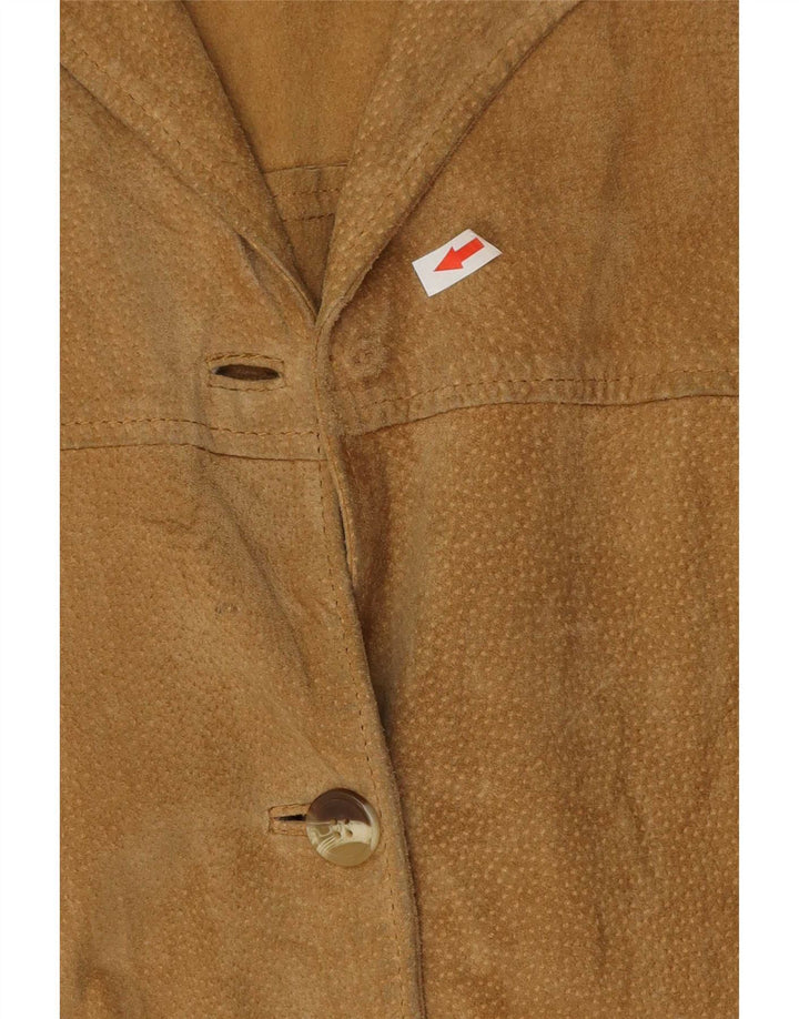 Vintage Damen Wildledermantel IT 44 Mittelbeiges Leder