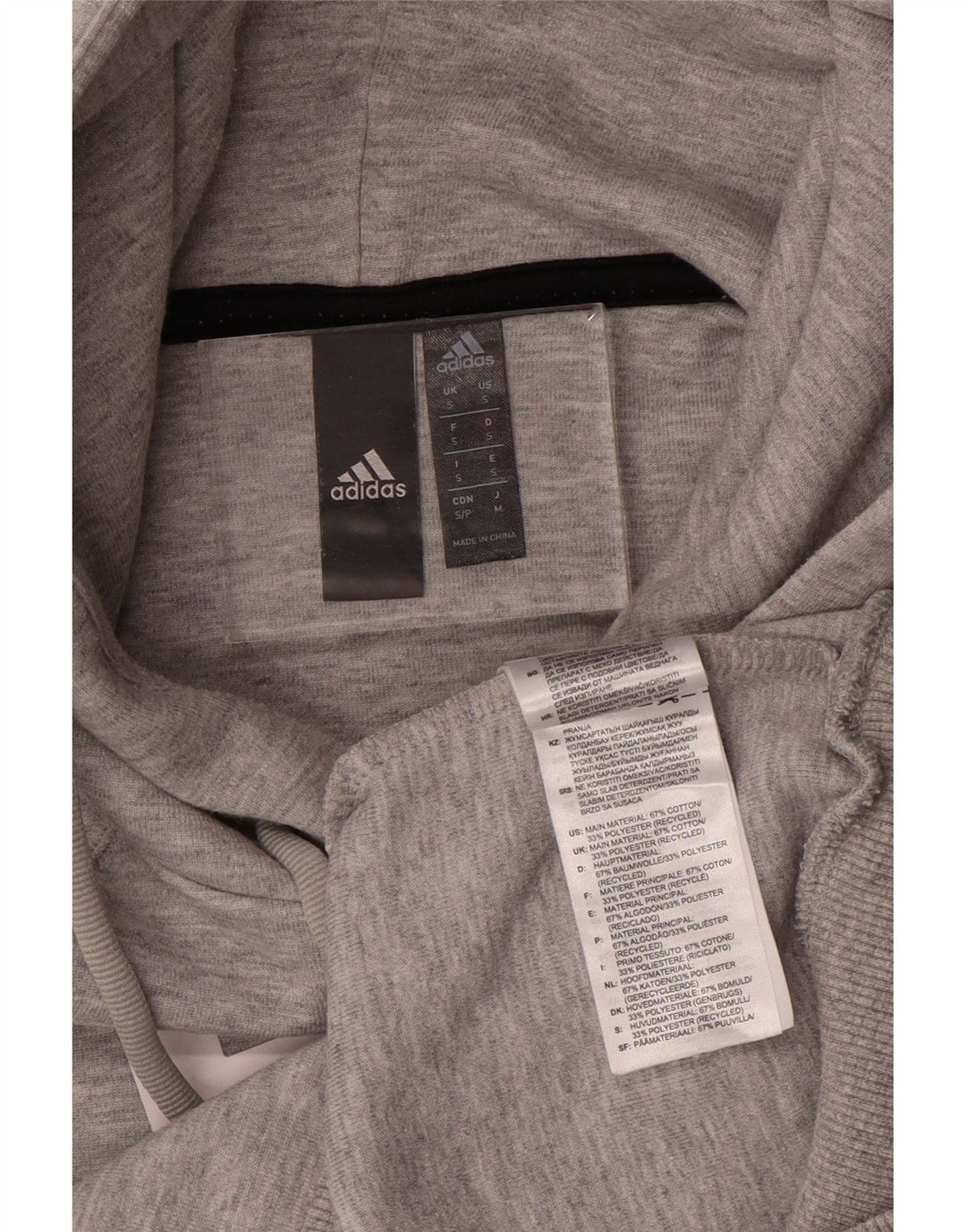 Adidas Herren Kapuzenpullover mit Grafik, klein, grau gefleckte Baumwolle