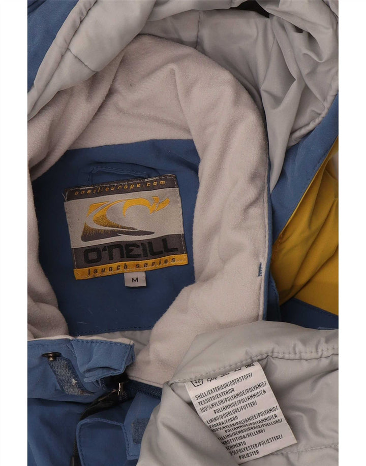 O'Neill Herren-Skijacke mit grafischer Kapuze, UK 38, mittelblaues Colourblock-Nylon