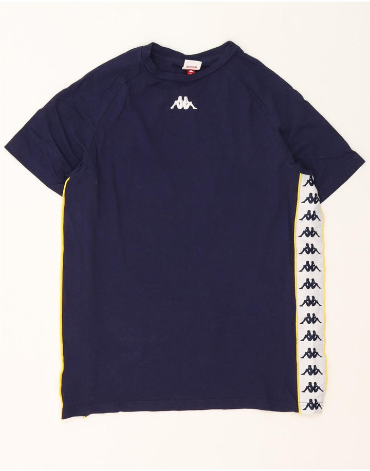 Kappa Herren-T-Shirt mit Grafik, mittleres Marineblau, Colourblock-Baumwolle