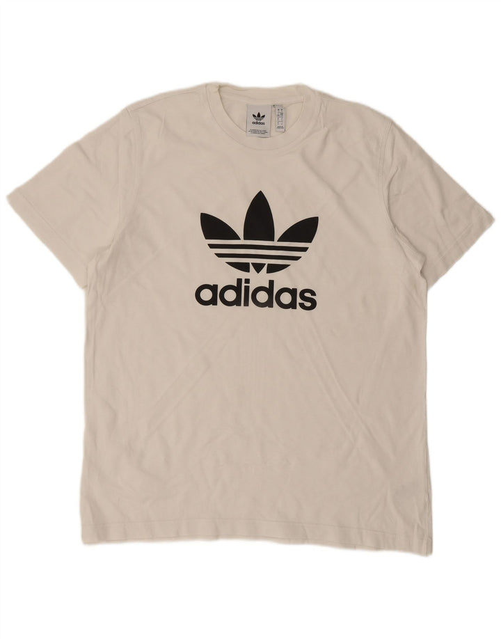 ADIDAS Herren Grafik T-Shirt Top Große weiße Baumwolle