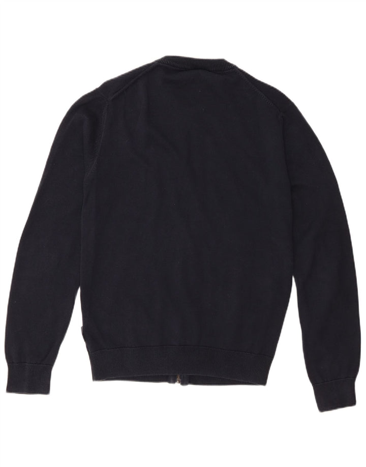 French Connection Herren-Strickjacke, Größe S, marineblaue Baumwolle