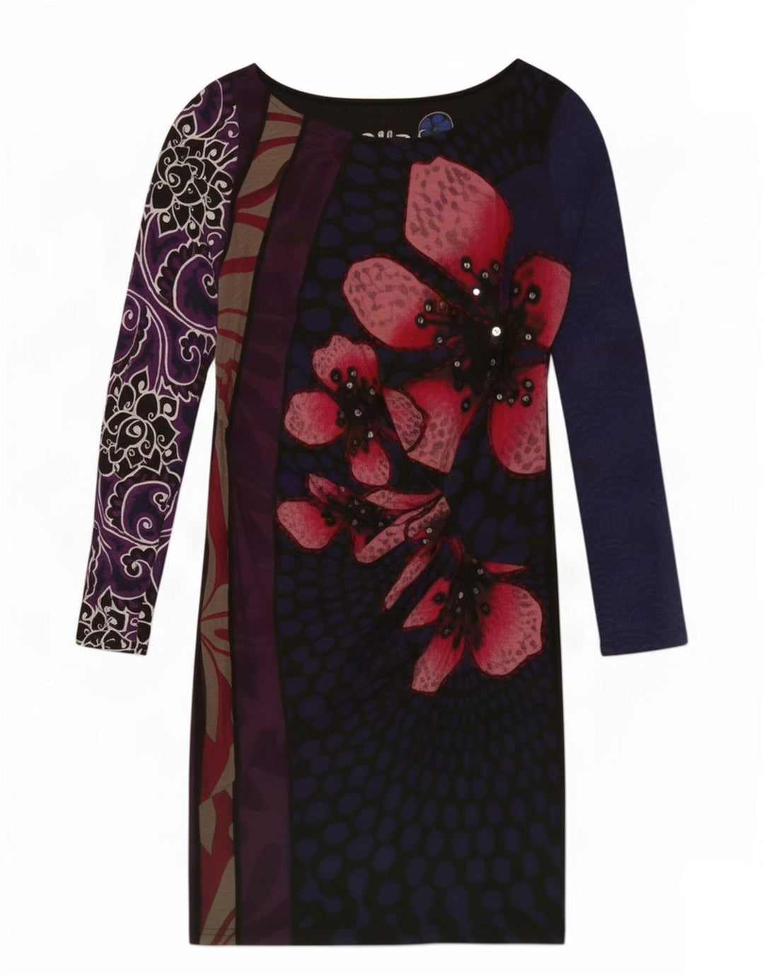 Desigual Damen Etuikleid mit abstraktem Muster UK 12 Medium Mehrfarbig
