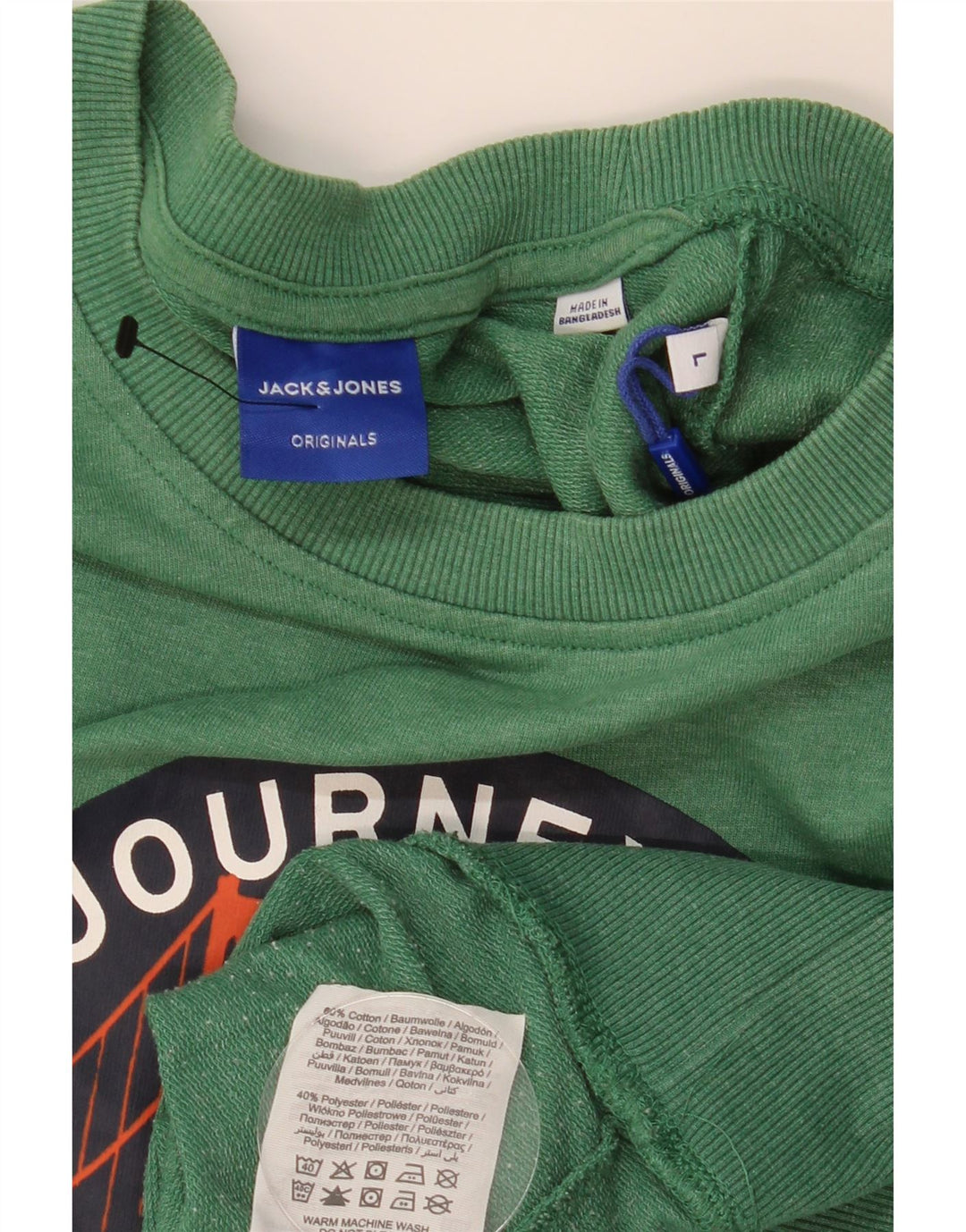 JACK & JONES Herren-Sweatshirt mit Grafik, groß, grüne Baumwolle