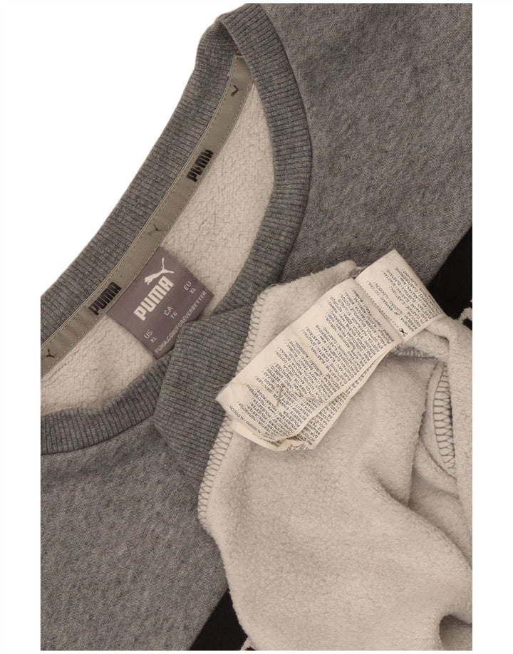 Puma Herren Sweatshirt Pullover XL Grau gefleckte Baumwolle