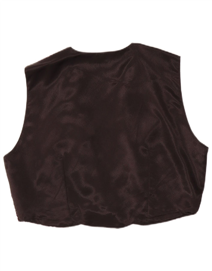 Vintage Damen OPEN Weste EU 44 XL Maroon Floral