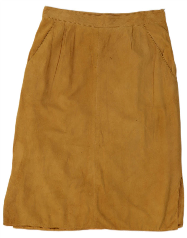 Vintage Damen Wildlederrock W28 Mittelbeige