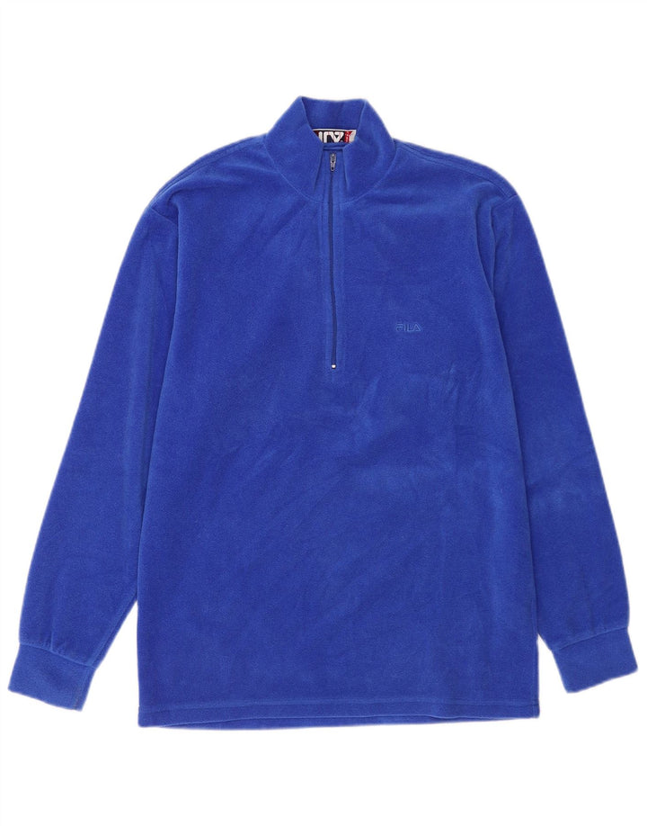 Fila Herren-Fleecepullover mit Reißverschluss am Hals, IT 46, klein, Blau