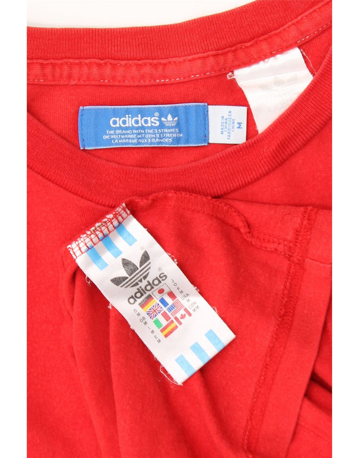 Adidas Herren Grafik-T-Shirt aus mittelroter Baumwolle