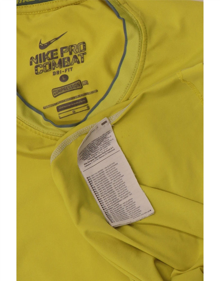 Nike Herren Dri Fit T-Shirt Top Large Gelb Polyester Sport