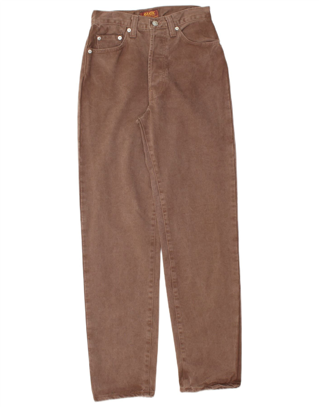 AVIATIC Damen Tapered Jeans W28 L31 Braune Baumwolle
