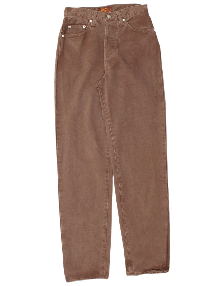 AVIATIC Damen Tapered Jeans W28 L31 Braune Baumwolle