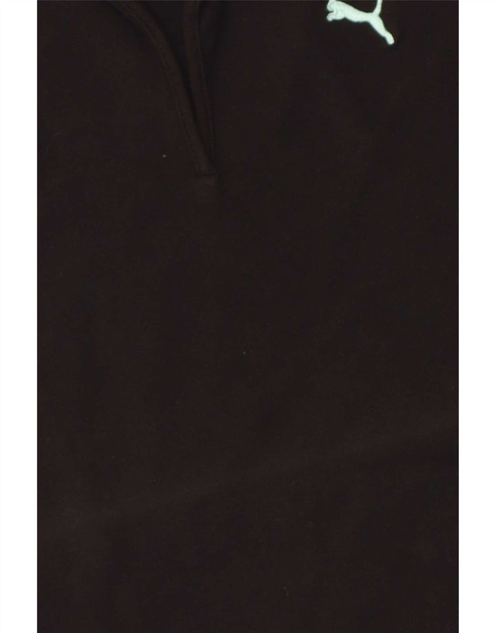 Puma Damen Poloshirt UK 10 Small Schwarz Baumwolle