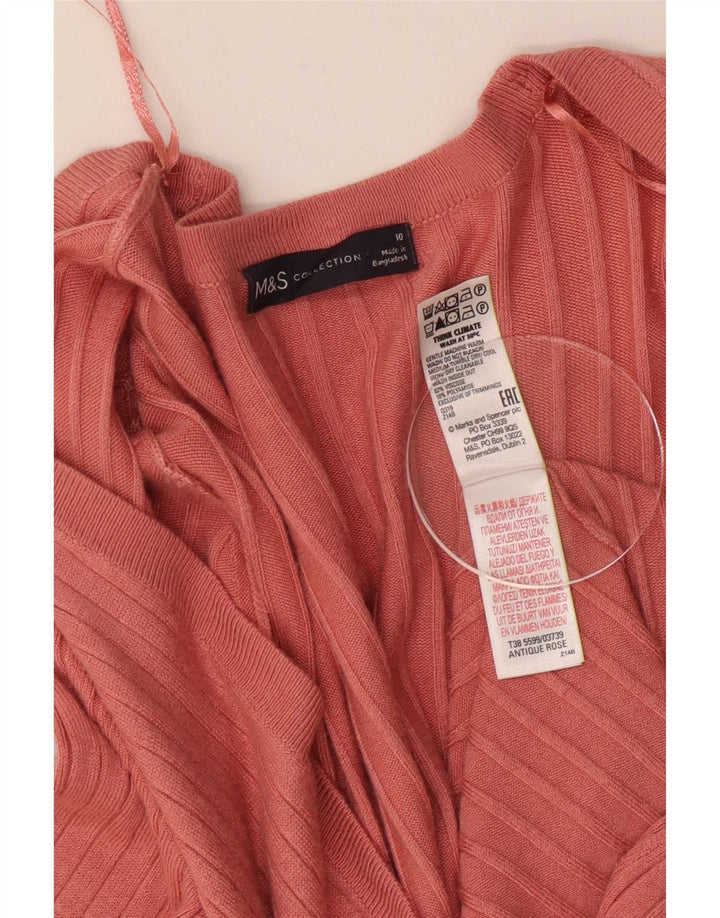 Marks & Spencer Damen Longline Open Cardigan Pullover UK 10 Small Pink