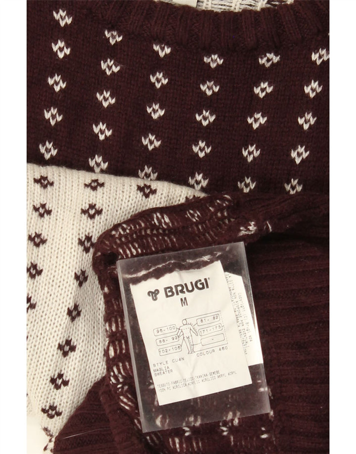 BRUGI Damen-Pullover mit Rundhalsausschnitt, UK 14, Mittelweiß, Fair-Isle-Acryl
