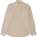 Benetton Herrenhemd Medium Off White Cotton