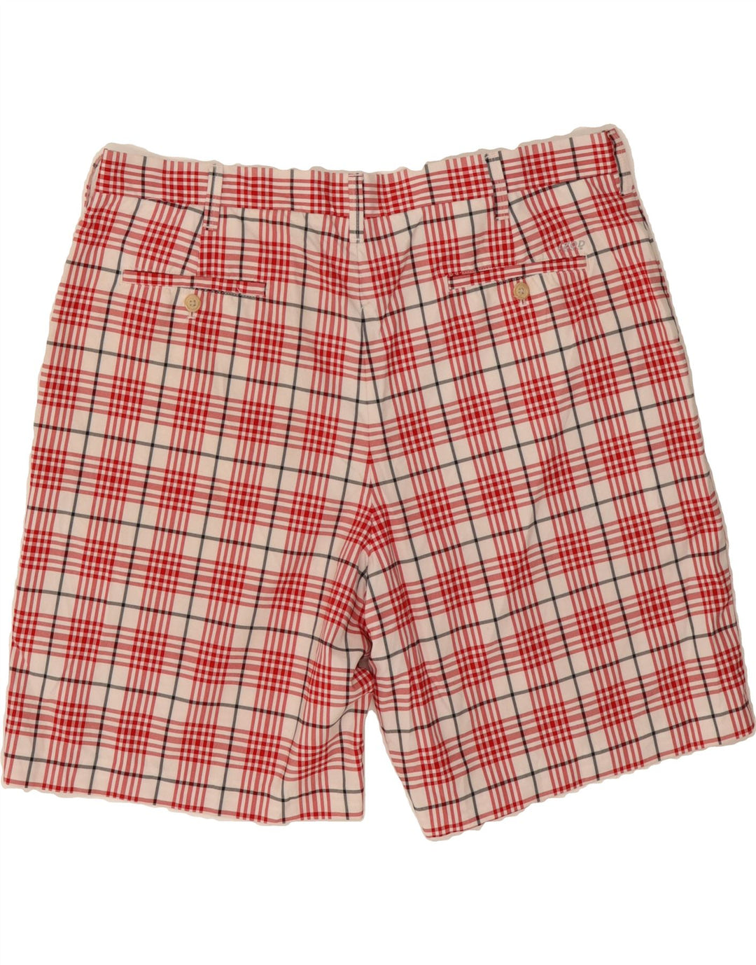 IZOD Mens Chino Shorts W40 XL Red Check Polyester Vintage Izod and Second-Hand Izod from Messina Hembry 