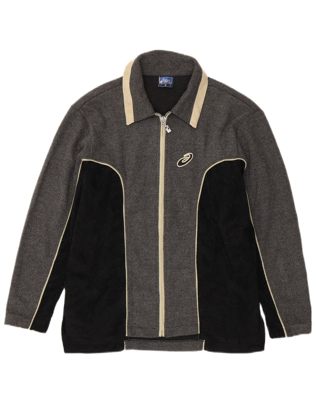 ASICS Herren-Trainingsanzug-Oberjacke, Mittelgrau, Farbblock