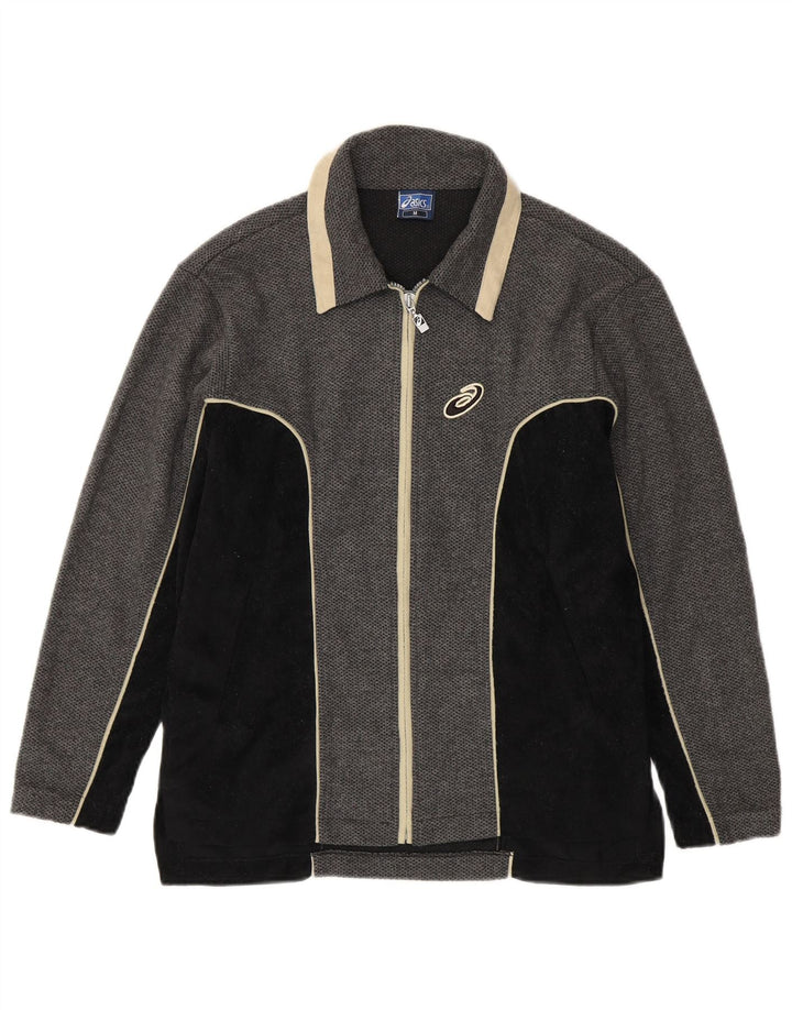 ASICS Herren-Trainingsanzug-Oberjacke, Mittelgrau, Farbblock