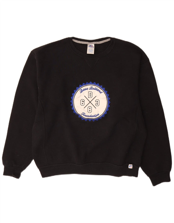 RUSSELL ATHLETIC Herren-Sweatshirt mit Grafik, groß, aus schwarzer Baumwolle