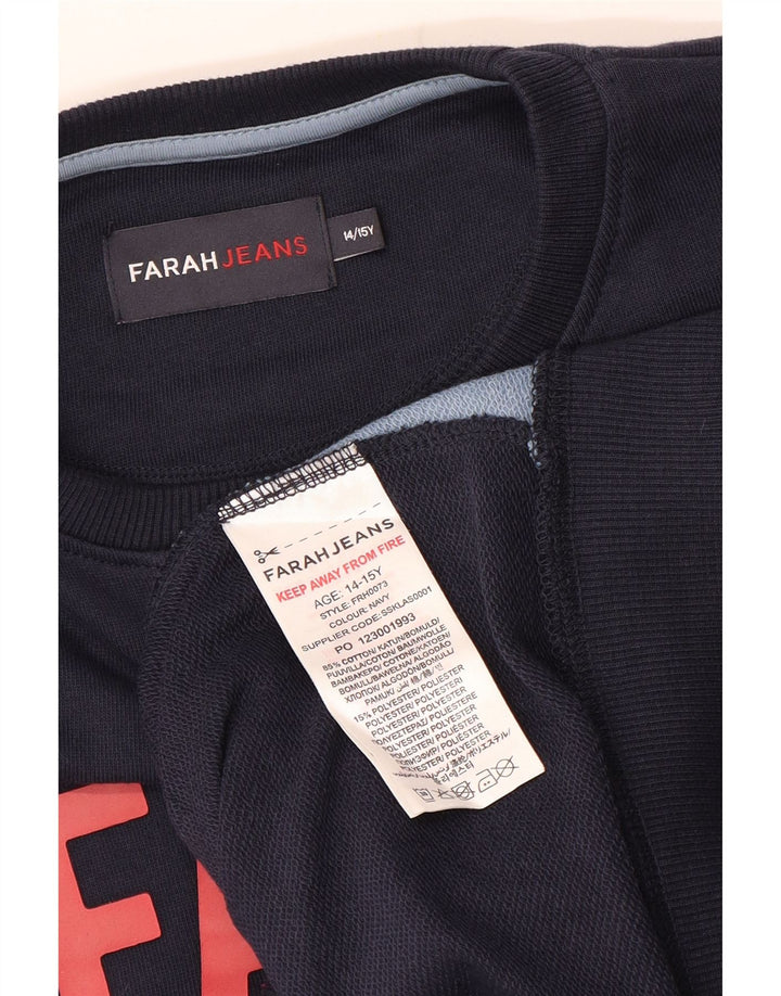Farah Grafik-Sweatshirt für Jungen, 14–15 Jahre, Marineblau, Farbblock