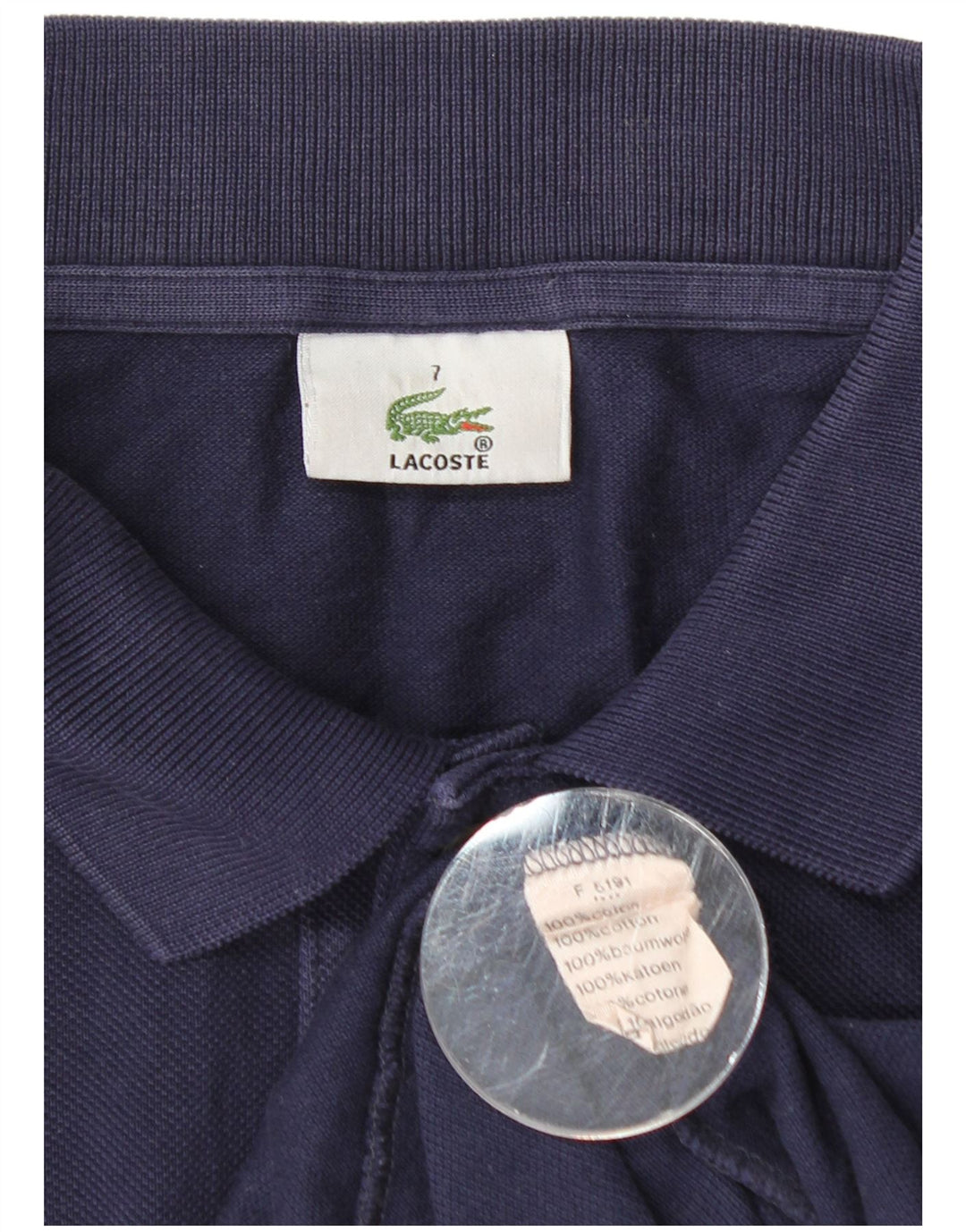 Lacoste Herren-Langarm-Poloshirt, Größe 7 2XL, marineblaue Baumwolle